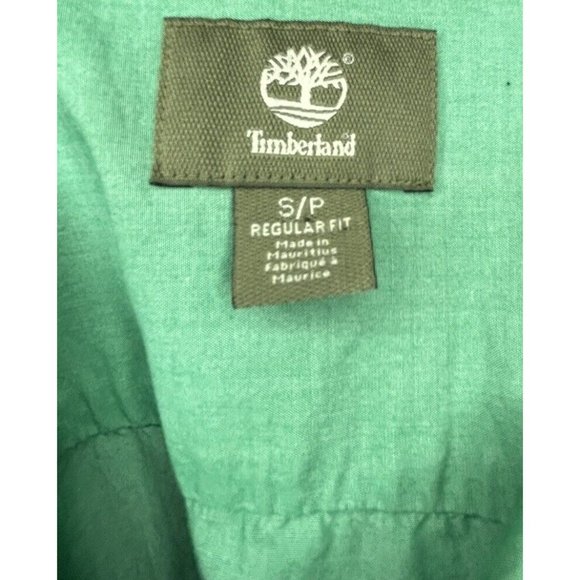 Timberland Shirt Men's Sm Bright Green Solid Button Up Long Sleeve Casual - Picture 5 of 8
